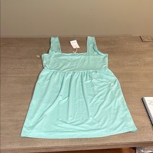 SAVRAÉ | teal/sea blue skater dress with pockets XL